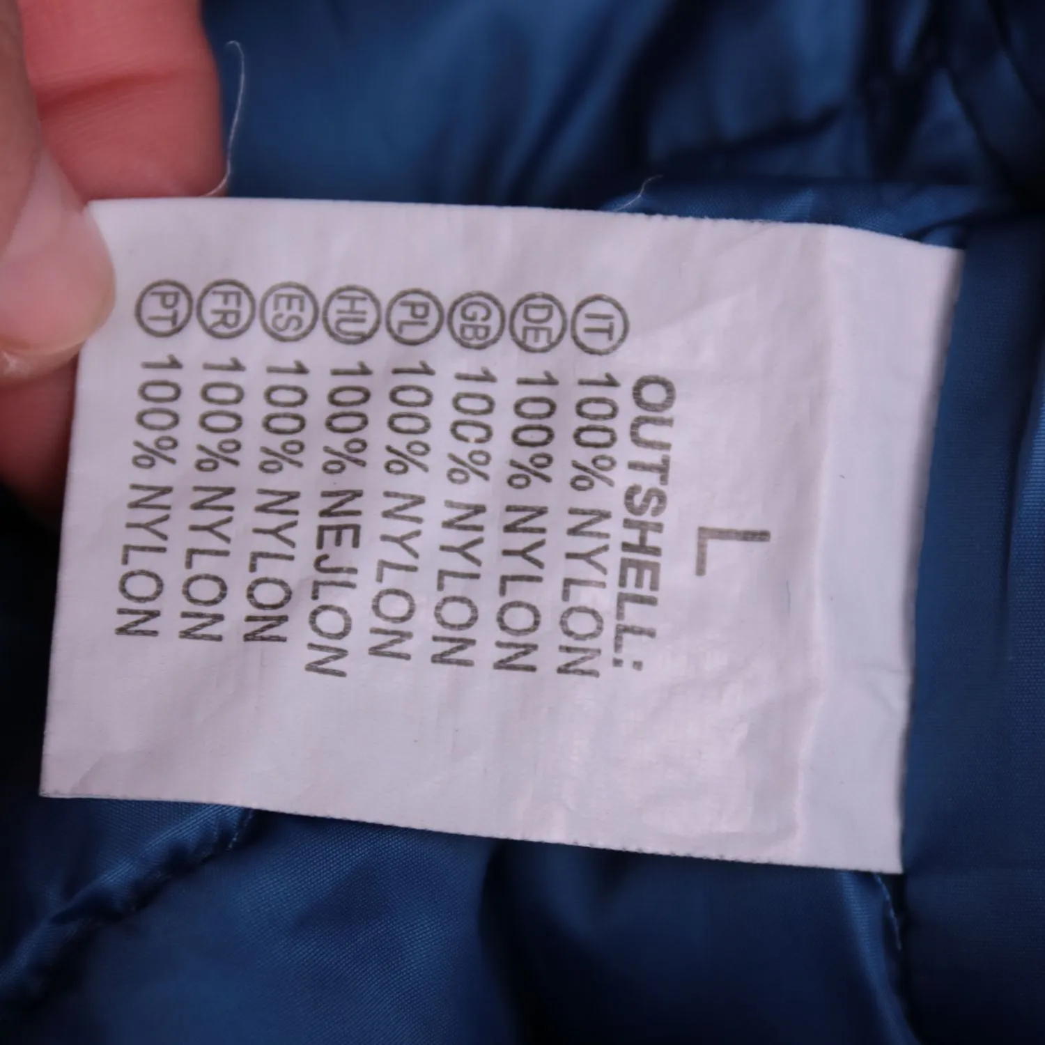 Синяя стёганая куртка с воротником-стойкой, размер 50 (L)